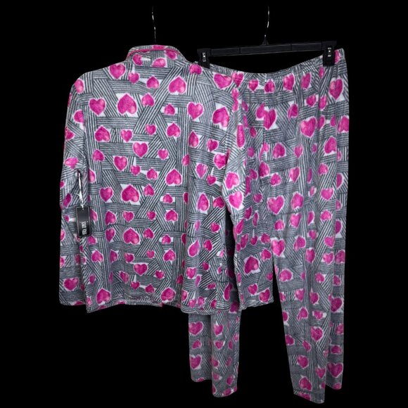 L, XL - JOAN VASS - Plush Heart Pajama Sleepwear Set NEW $68 msrp - Picture 3 of 6